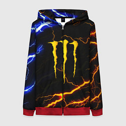 Толстовка на молнии женская Monster energy storm, цвет: 3D-красный