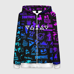 Толстовка на молнии женская Ведьмак логотипы игр, цвет: 3D-белый