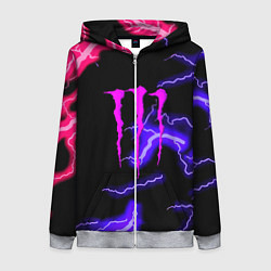 Женская толстовка на молнии Monster energy неоновый шторм