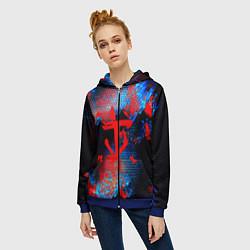 Толстовка на молнии женская Doom космическая абстракция, цвет: 3D-синий — фото 2