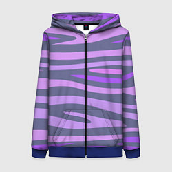 Толстовка на молнии женская Лавандовые волны, цвет: 3D-синий