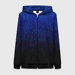 Женская толстовка на молнии Волшебный чёрно-синий текстура напыление