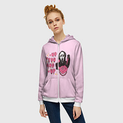 Толстовка на молнии женская Крик по телефону, цвет: 3D-белый — фото 2