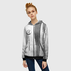 Толстовка на молнии женская Angels of Death - white gradient по-вертикали, цвет: 3D-черный — фото 2