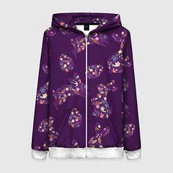 Женская толстовка на молнии Кролики и яйца