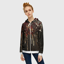 Толстовка на молнии женская Стекающий мед - текстура, цвет: 3D-белый — фото 2