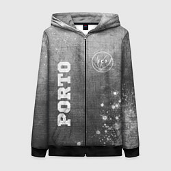 Женская толстовка на молнии Porto - grey gradient вертикально