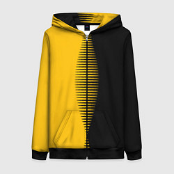 Женская толстовка на молнии Чёрно-жёлтый пополам с переходом