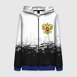 Женская толстовка на молнии Россия черно белые краски