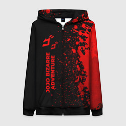 Толстовка на молнии женская JoJo Bizarre Adventure - red gradient по-вертикали, цвет: 3D-черный