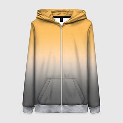 Толстовка на молнии женская Бледный жёлто-серый градиент, цвет: 3D-меланж