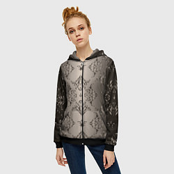 Толстовка на молнии женская Узоры с градиентом, цвет: 3D-черный — фото 2