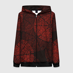 Толстовка на молнии женская Древне-не-древние узоры, цвет: 3D-черный