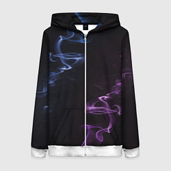Толстовка на молнии женская Color black blue pink, цвет: 3D-белый