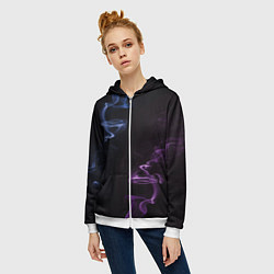Толстовка на молнии женская Color black blue pink, цвет: 3D-белый — фото 2