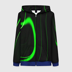 Женская толстовка на молнии Color green light green black