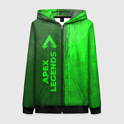 Толстовка на молнии женская Apex Legends - green gradient по-вертикали, цвет: 3D-черный