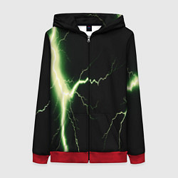 Толстовка на молнии женская Lightning yellow текстура, цвет: 3D-красный