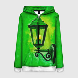 Женская толстовка на молнии Уличный зелёный фонарь