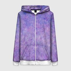 Толстовка на молнии женская Фиолетовый свет фонаря, цвет: 3D-белый