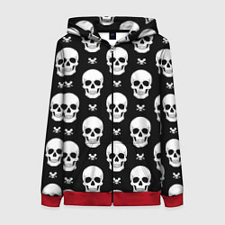 Женская толстовка на молнии Черепной фон