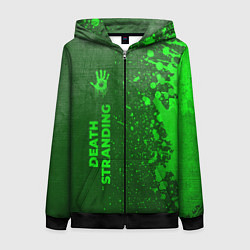 Толстовка на молнии женская Death Stranding - green gradient по-вертикали, цвет: 3D-черный