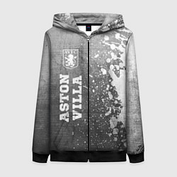 Толстовка на молнии женская Aston Villa - grey gradient по-вертикали, цвет: 3D-черный