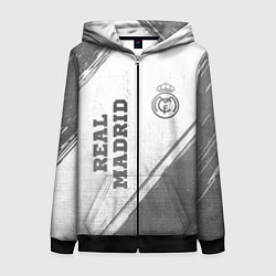 Толстовка на молнии женская Real Madrid - white gradient вертикально, цвет: 3D-черный