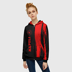 Толстовка на молнии женская Napoli - red gradient по-вертикали, цвет: 3D-черный — фото 2
