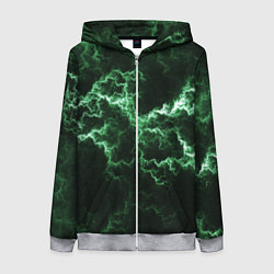 Женская толстовка на молнии Lightning green line