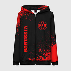 Толстовка на молнии женская Borussia - red gradient вертикально, цвет: 3D-черный