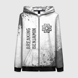 Толстовка на молнии женская Breaking Benjamin - white gradient вертикально, цвет: 3D-черный