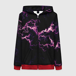 Женская толстовка на молнии Lightning pink glow