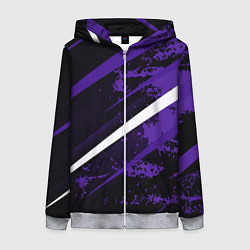 Женская толстовка на молнии Color black purple line