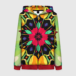 Женская толстовка на молнии Салатовый калейдоскоп