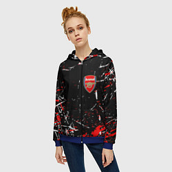 Толстовка на молнии женская Арсенал штрихи красок, цвет: 3D-синий — фото 2