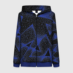 Толстовка на молнии женская Triangles with dots, цвет: 3D-синий