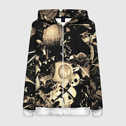 Толстовка на молнии женская Дарт Вейдер Йода Чубакка и другие из Star Wars, цвет: 3D-белый