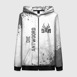 Толстовка на молнии женская Die Antwoord - white gradient вертикально, цвет: 3D-черный