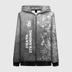 Толстовка на молнии женская Death Stranding - grey gradient по-вертикали, цвет: 3D-черный