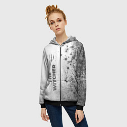 Толстовка на молнии женская The Witcher - white gradient по-вертикали, цвет: 3D-черный — фото 2