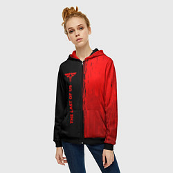 Толстовка на молнии женская The Last Of Us - red gradient по-вертикали, цвет: 3D-черный — фото 2