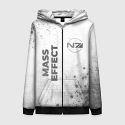 Толстовка на молнии женская Mass Effect - white gradient вертикально, цвет: 3D-черный