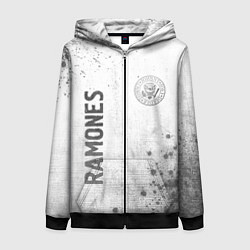 Толстовка на молнии женская Ramones - white gradient вертикально, цвет: 3D-черный