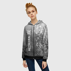 Толстовка на молнии женская Metallica - grey gradient по-вертикали, цвет: 3D-черный — фото 2