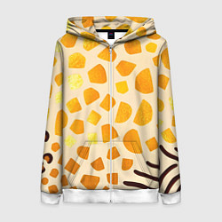 Женская толстовка на молнии Золотистые пятна жирафа