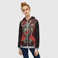 Толстовка на молнии женская Doom постер к игре, цвет: 3D-меланж — фото 2