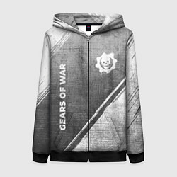 Толстовка на молнии женская Gears of War - grey gradient вертикально, цвет: 3D-черный