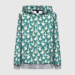 Толстовка на молнии женская Злой гусь узор, цвет: 3D-меланж