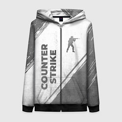 Толстовка на молнии женская Counter Strike - white gradient вертикально, цвет: 3D-черный